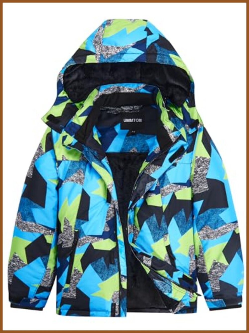 Boys Waterproof Ski Jacket Warm Fleece Snow Coat Hooded Winter Jacket